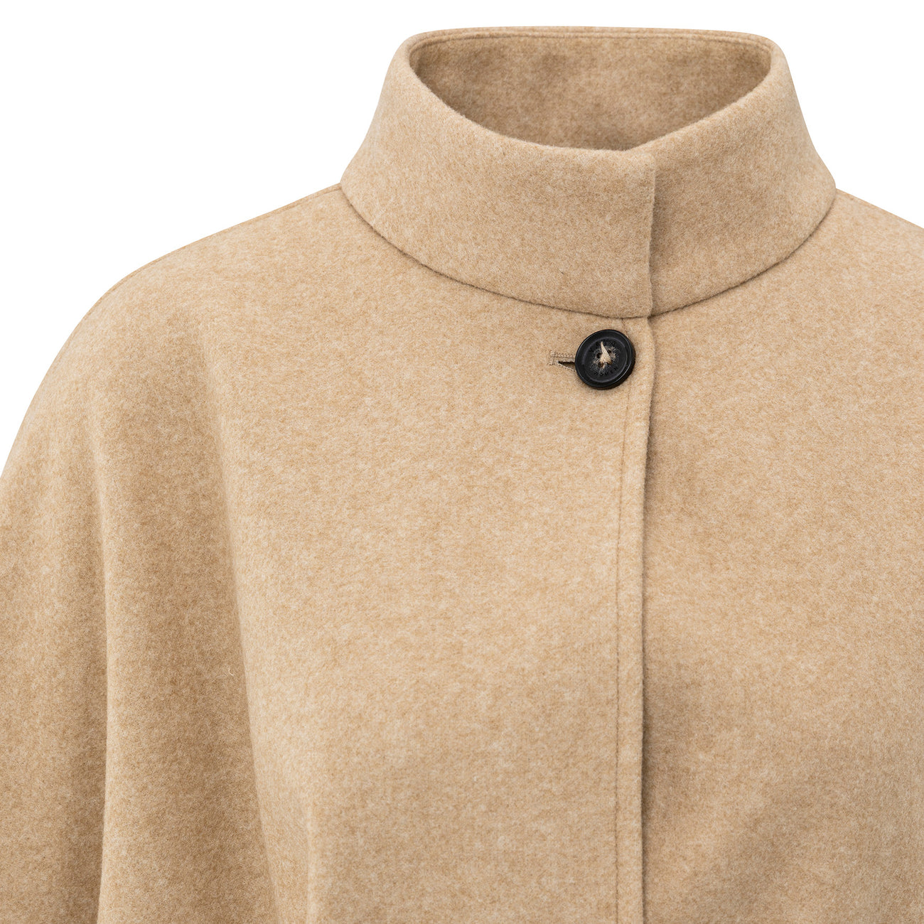 Soft Woven Poncho with Collar and Belt