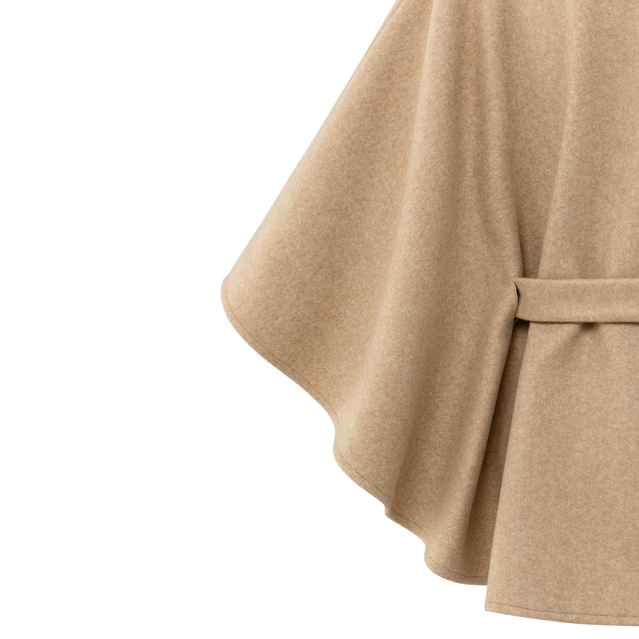 Soft Woven Poncho with Collar and Belt