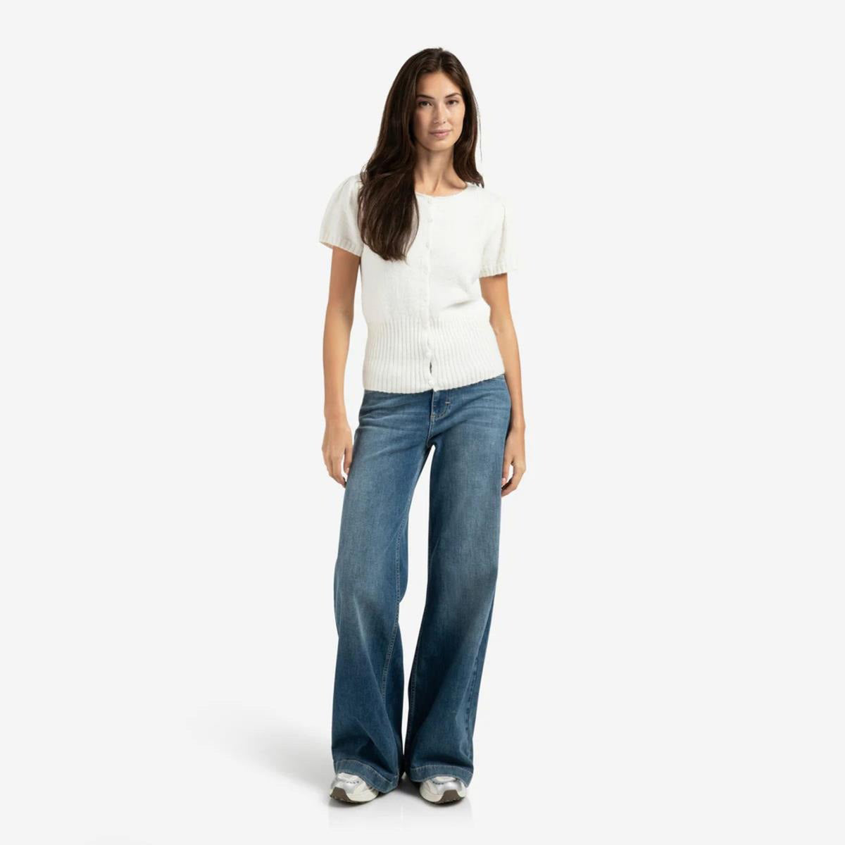 High-Waist Wide-Leg Jeans - Blue