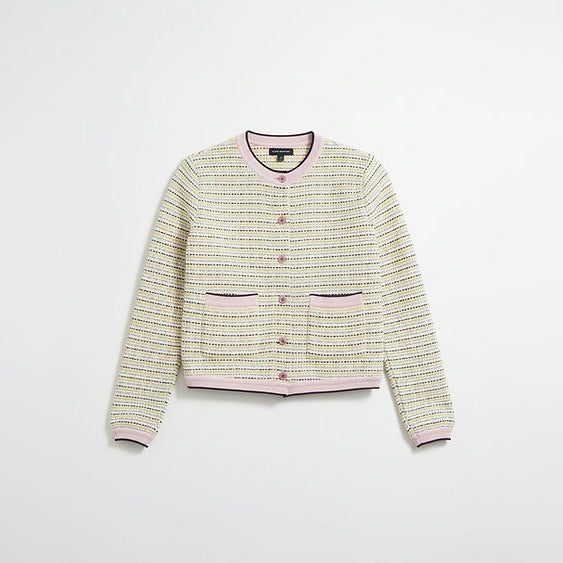 Textured Knit Jacket with Buttons