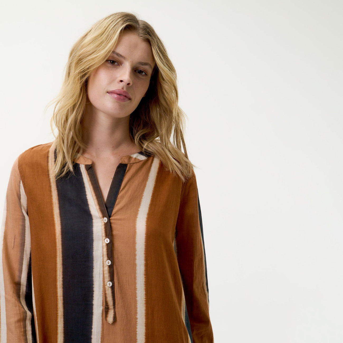 Bazaar Stripe Dress - Cigar