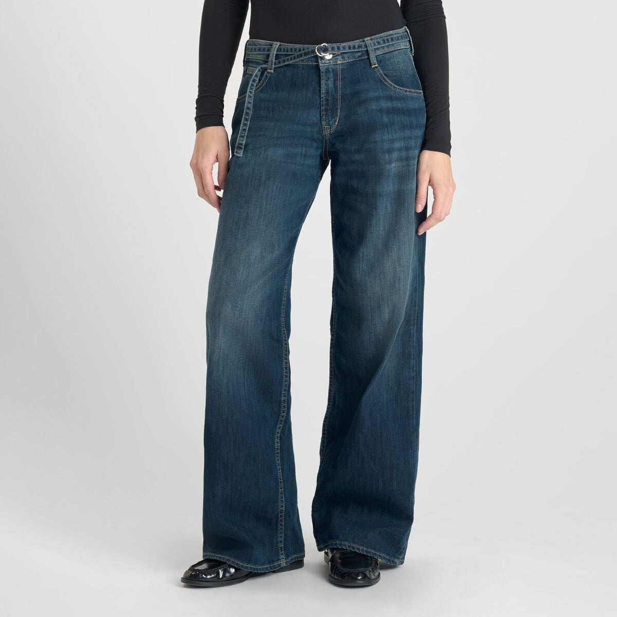 Lauryn Jab Wide Leg Jeans - Blue