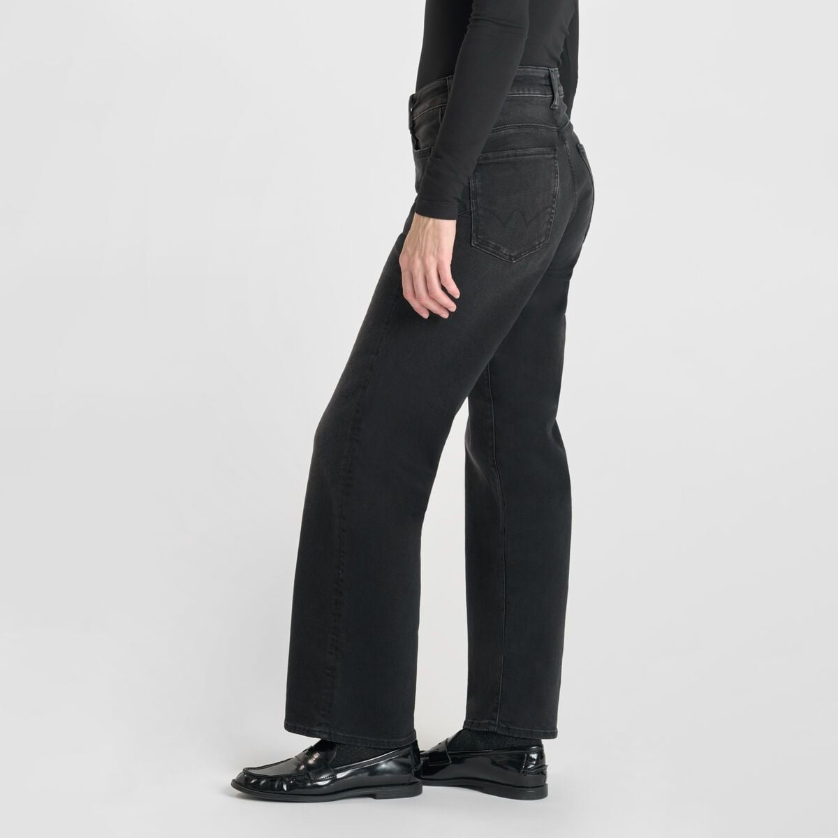 Charcoal Pulp Wide Leg Jeans