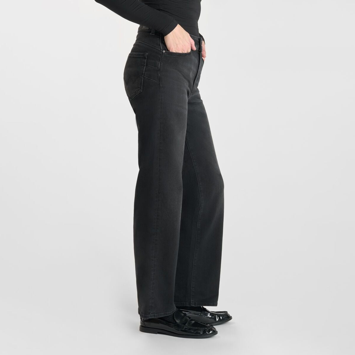 Charcoal Pulp Wide Leg Jeans