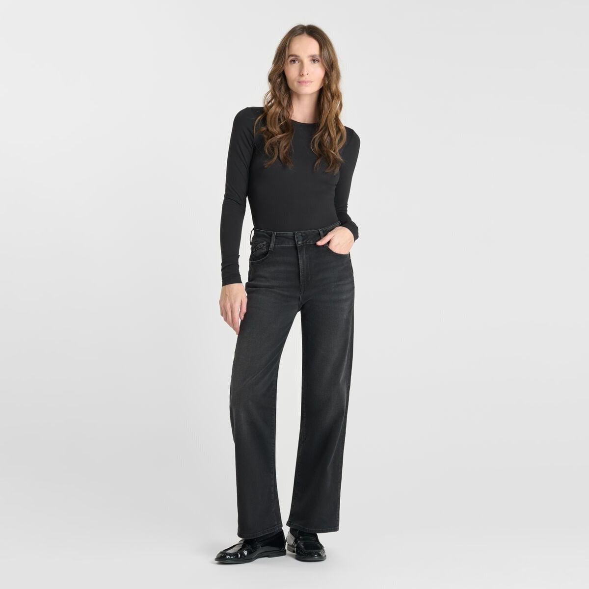 Charcoal Pulp Wide Leg Jeans