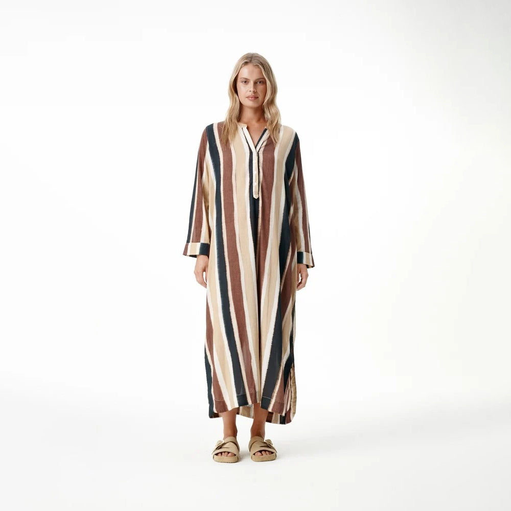 Bazaar Dress - Tan / Chocolate