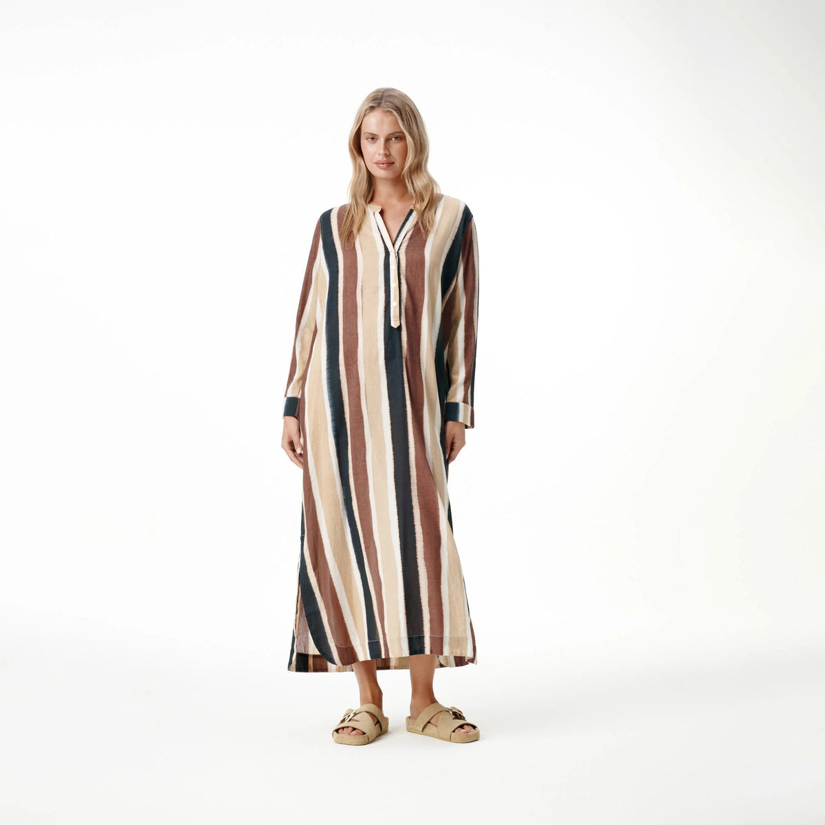 Bazaar Dress - Tan / Chocolate