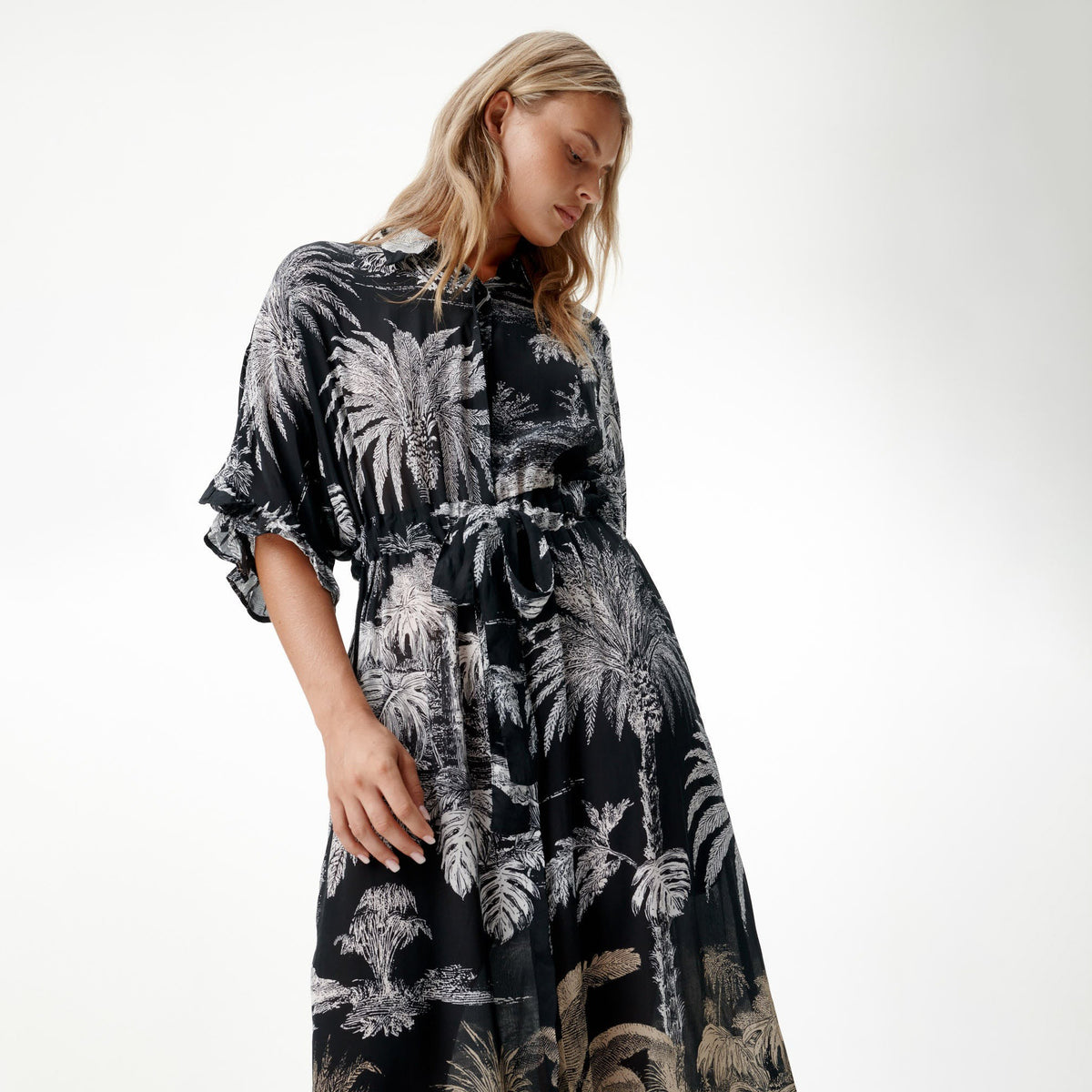 ~ Jasmine Dress - Midnight Palm