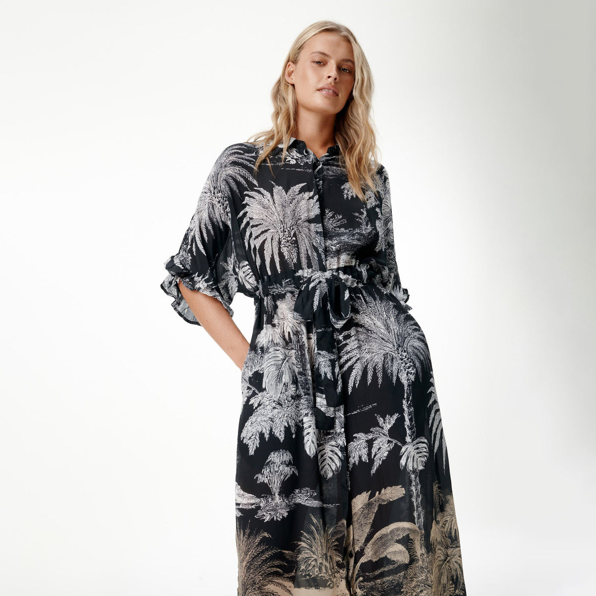 ~ Jasmine Dress - Midnight Palm
