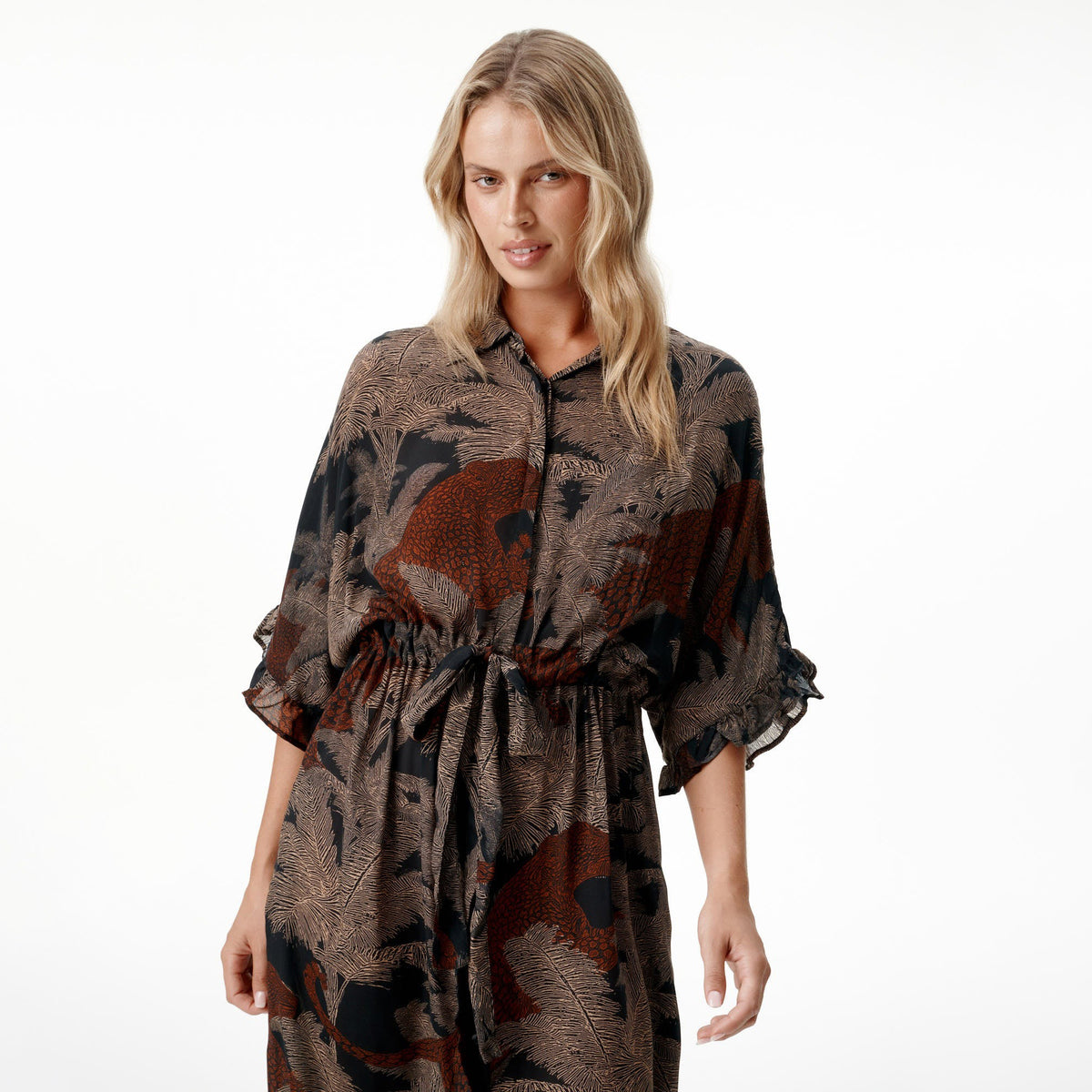 Jasmine Dress - Palm Safari