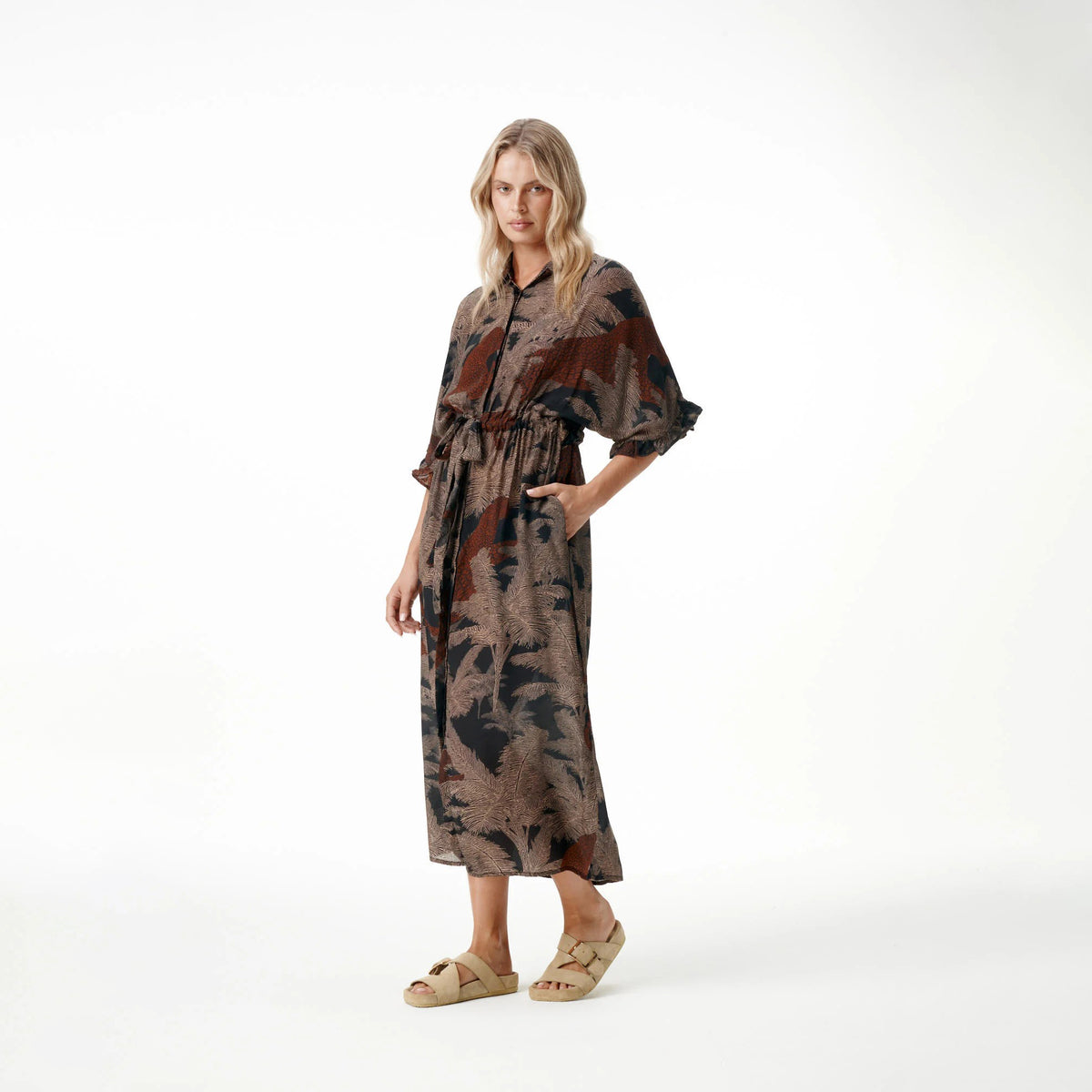 Jasmine Dress - Palm Safari