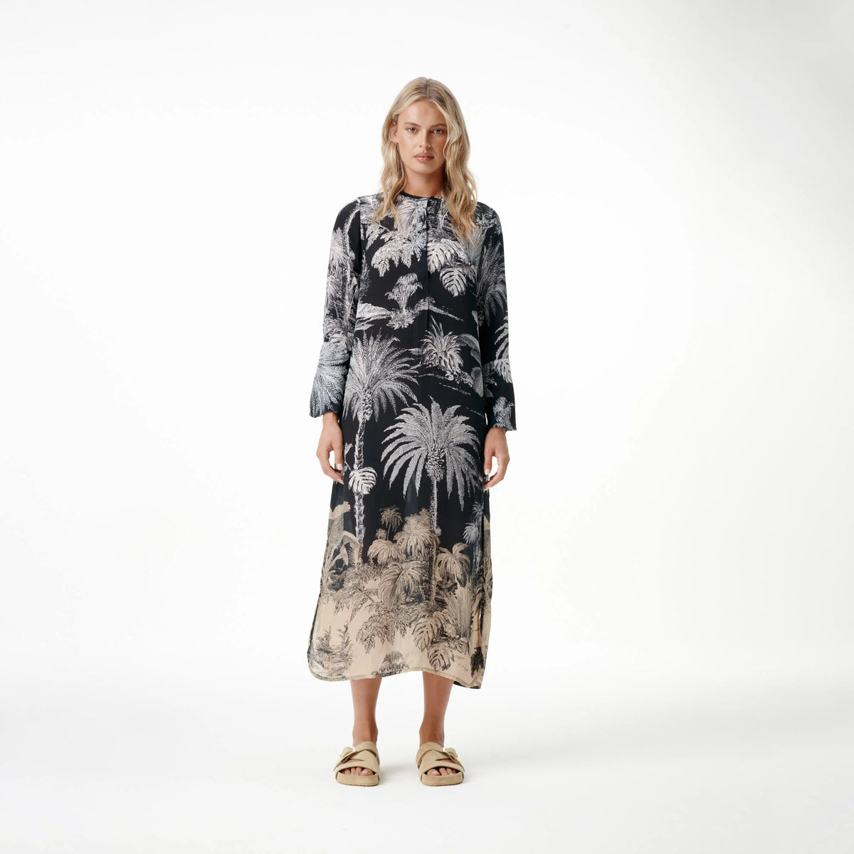 ~ Long Genie Dress - Midnight Palm