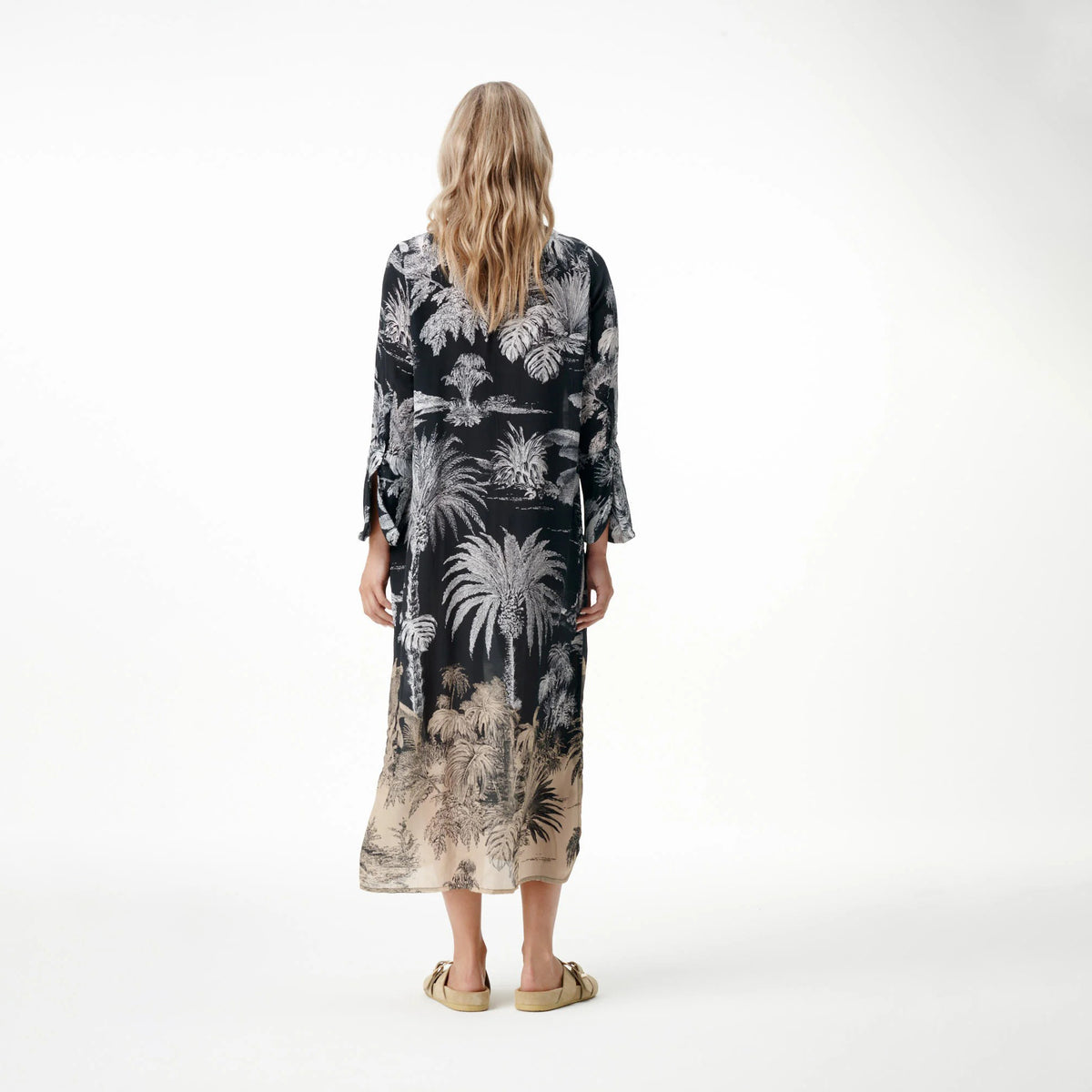~ Long Genie Dress - Midnight Palm
