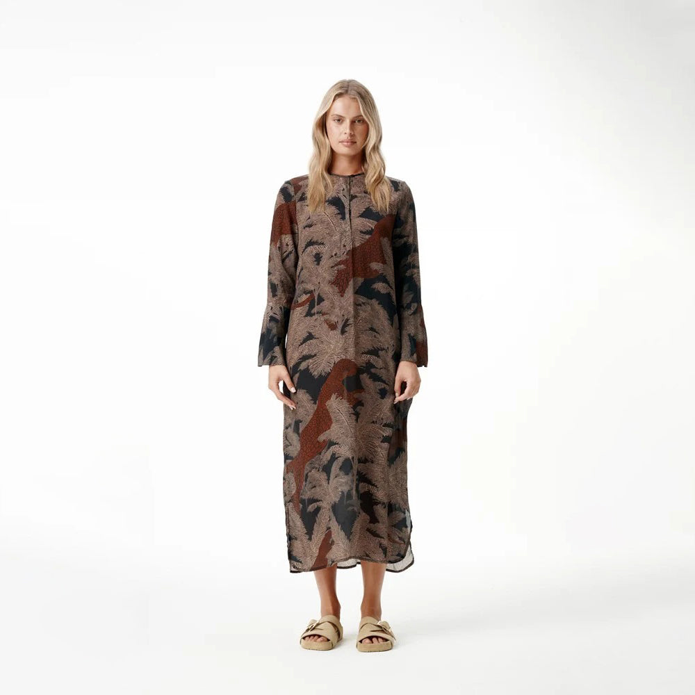 Long Genie Dress - Palm Safari