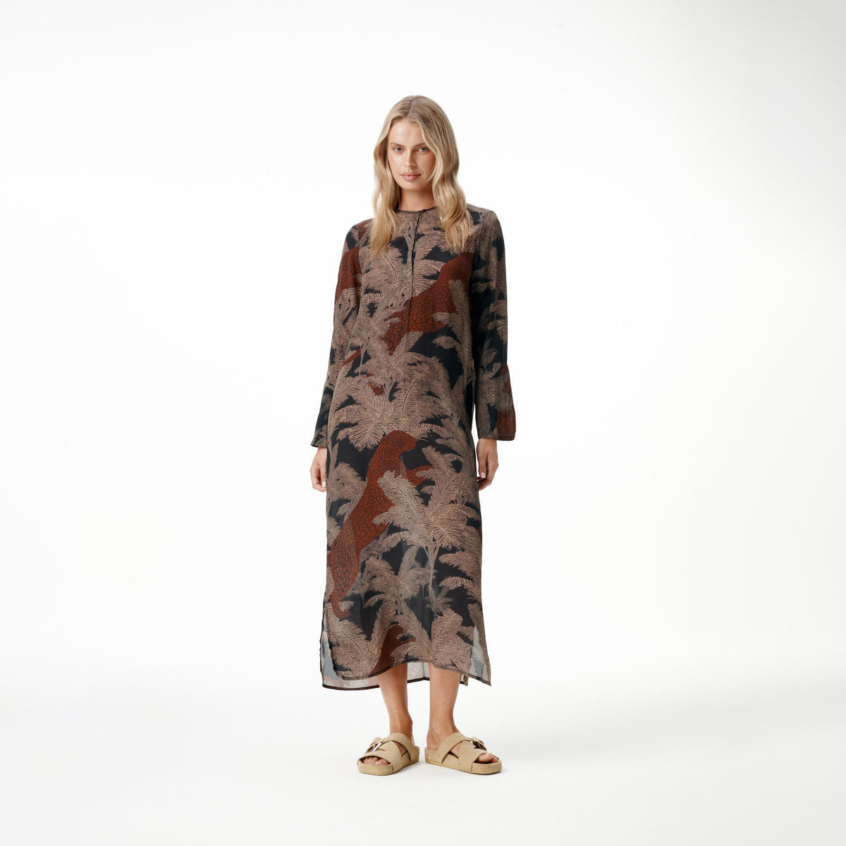 Long Genie Dress - Palm Safari
