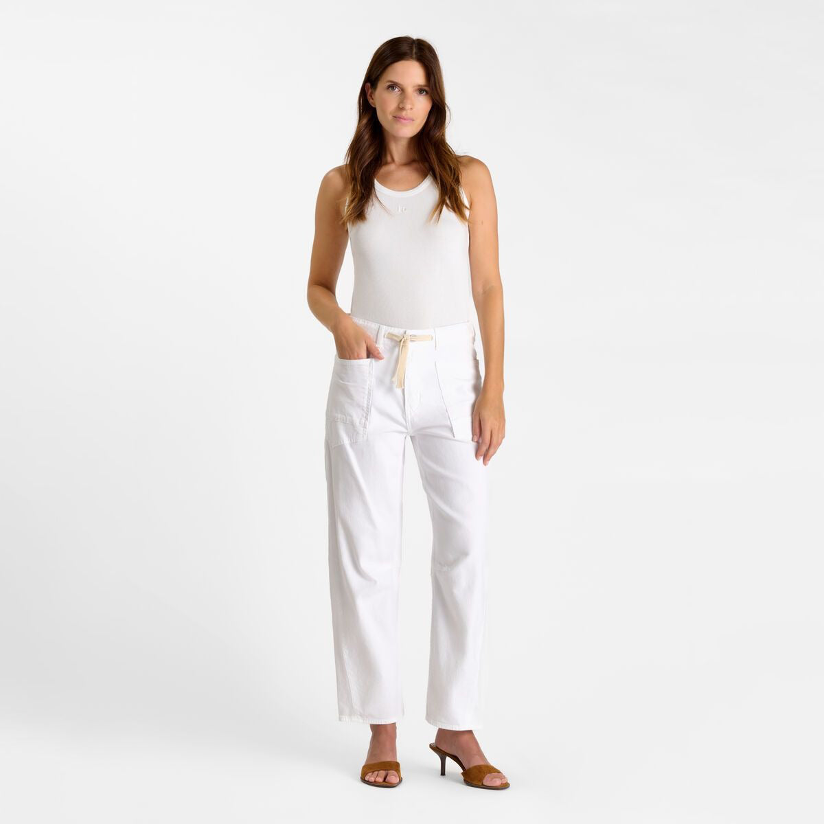 Madie White Balloon Jeans