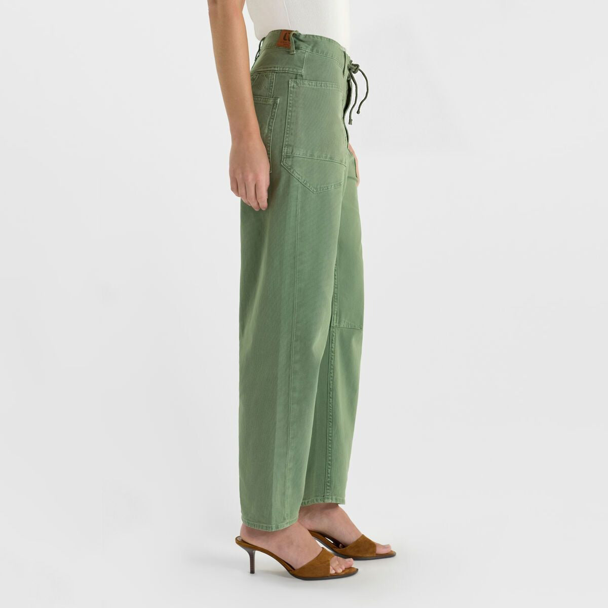 Madie Balloon Jeans - Hedge Green