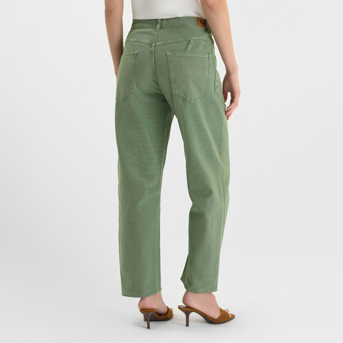 Madie Balloon Jeans - Hedge Green