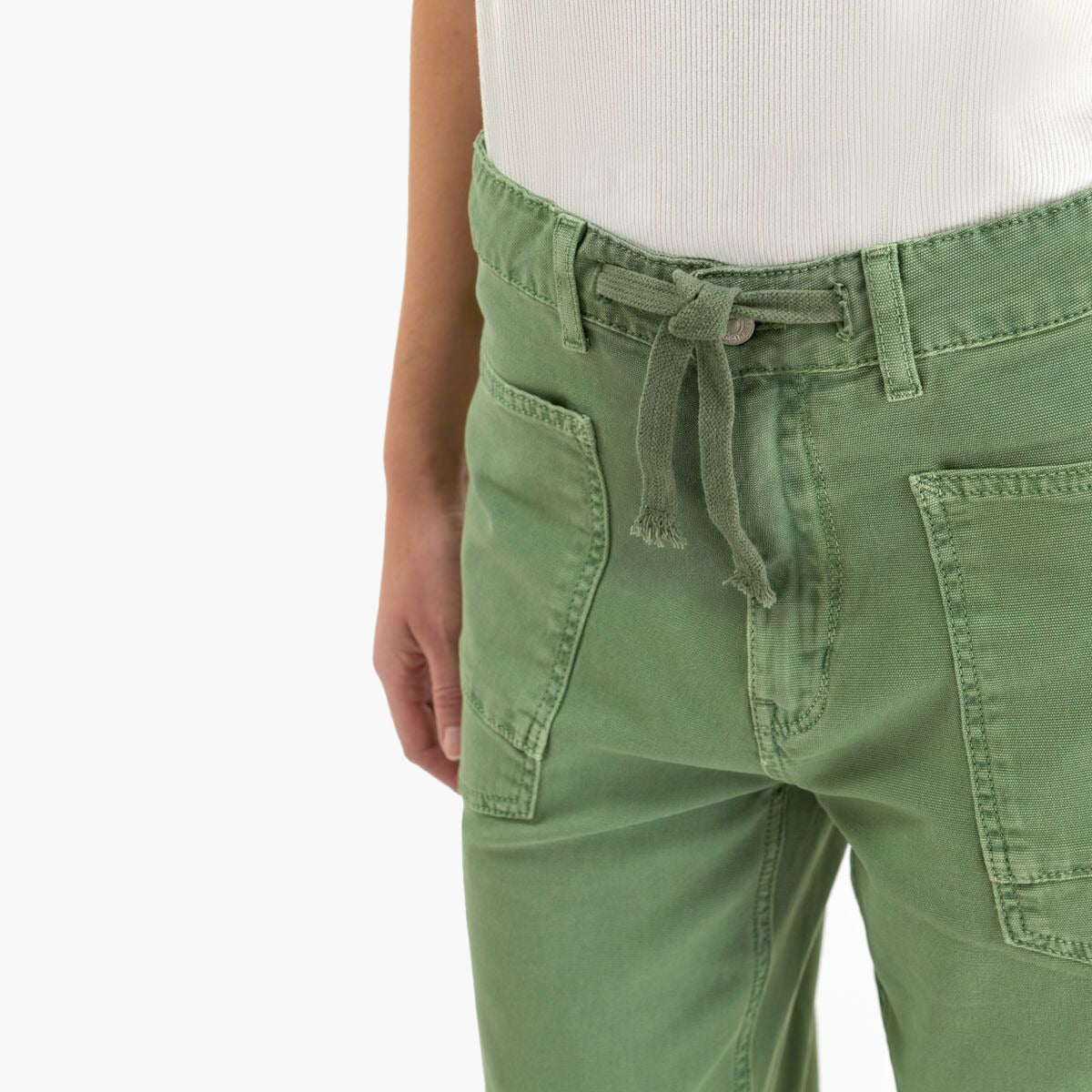 Madie Balloon Jeans - Hedge Green