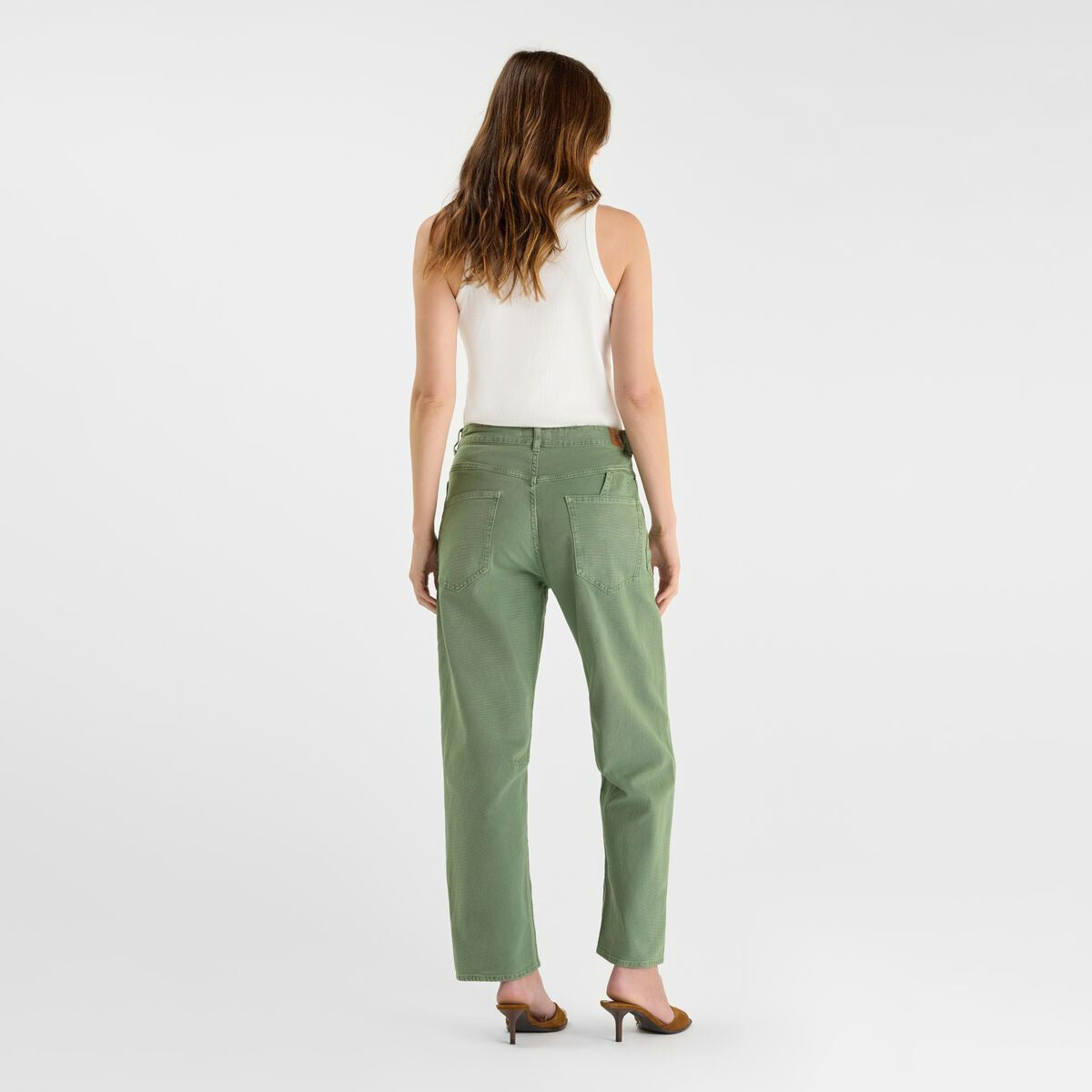 Madie Balloon Jeans - Hedge Green