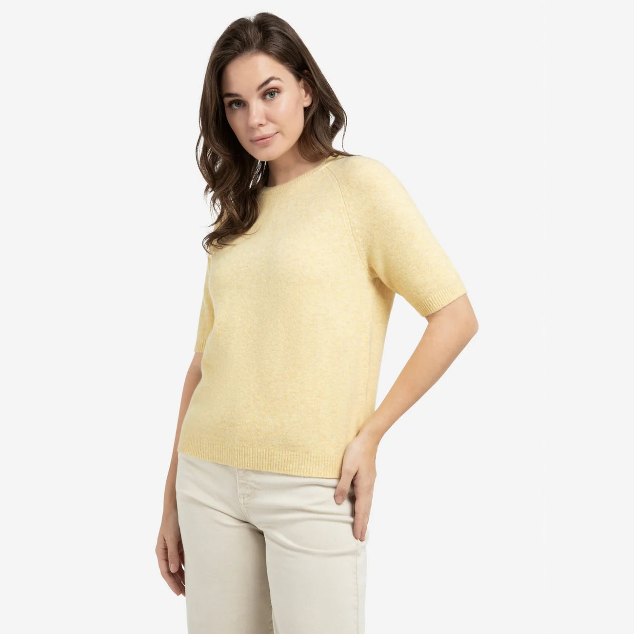 Raglan Short Sleeve Sweater - Reed Yellow