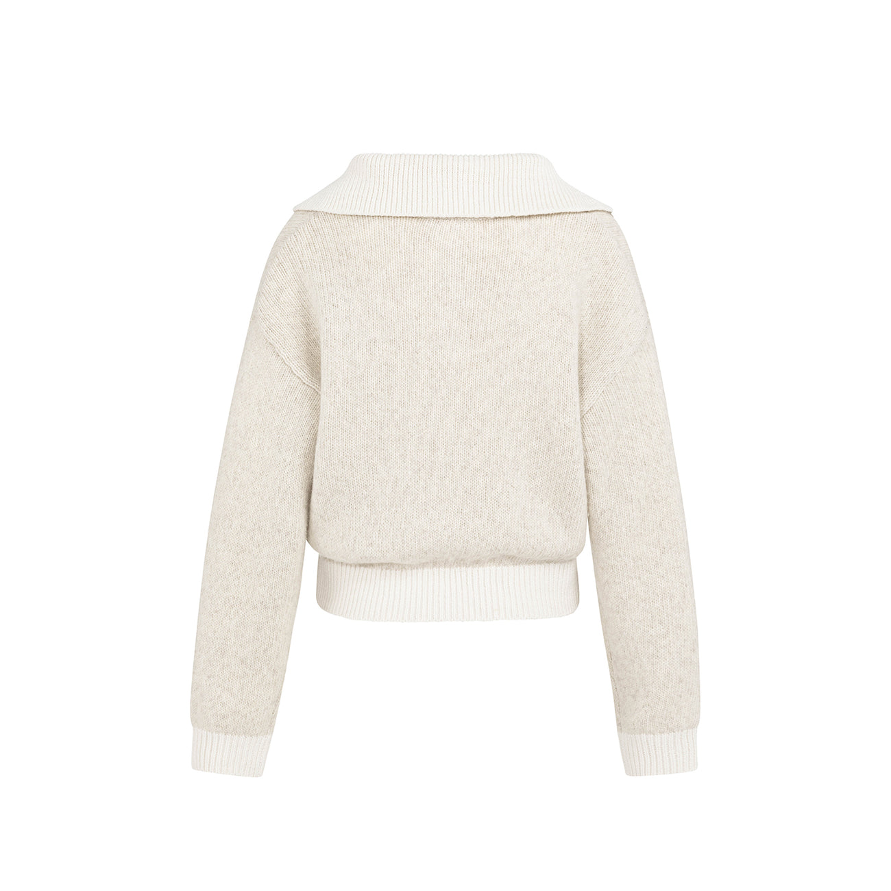 Knitted Sweater with Contrast Collar & Trims