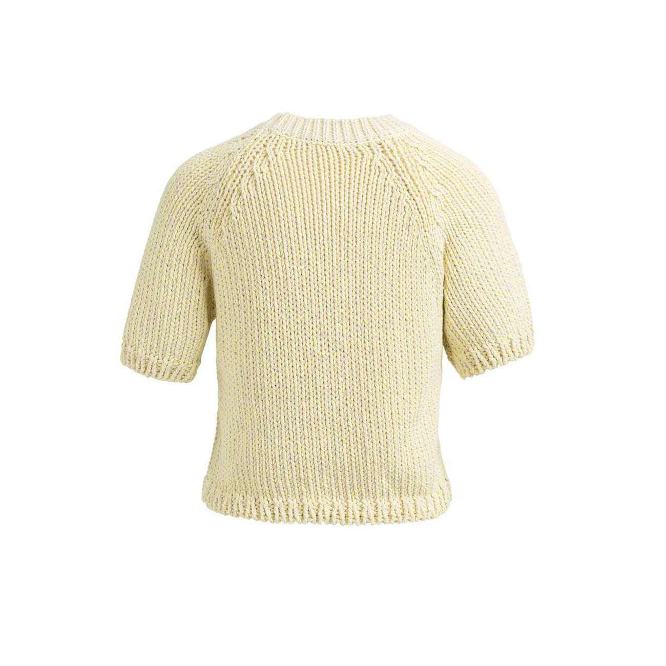 Cropped Chunky Knit Sweater - Reed Yellow