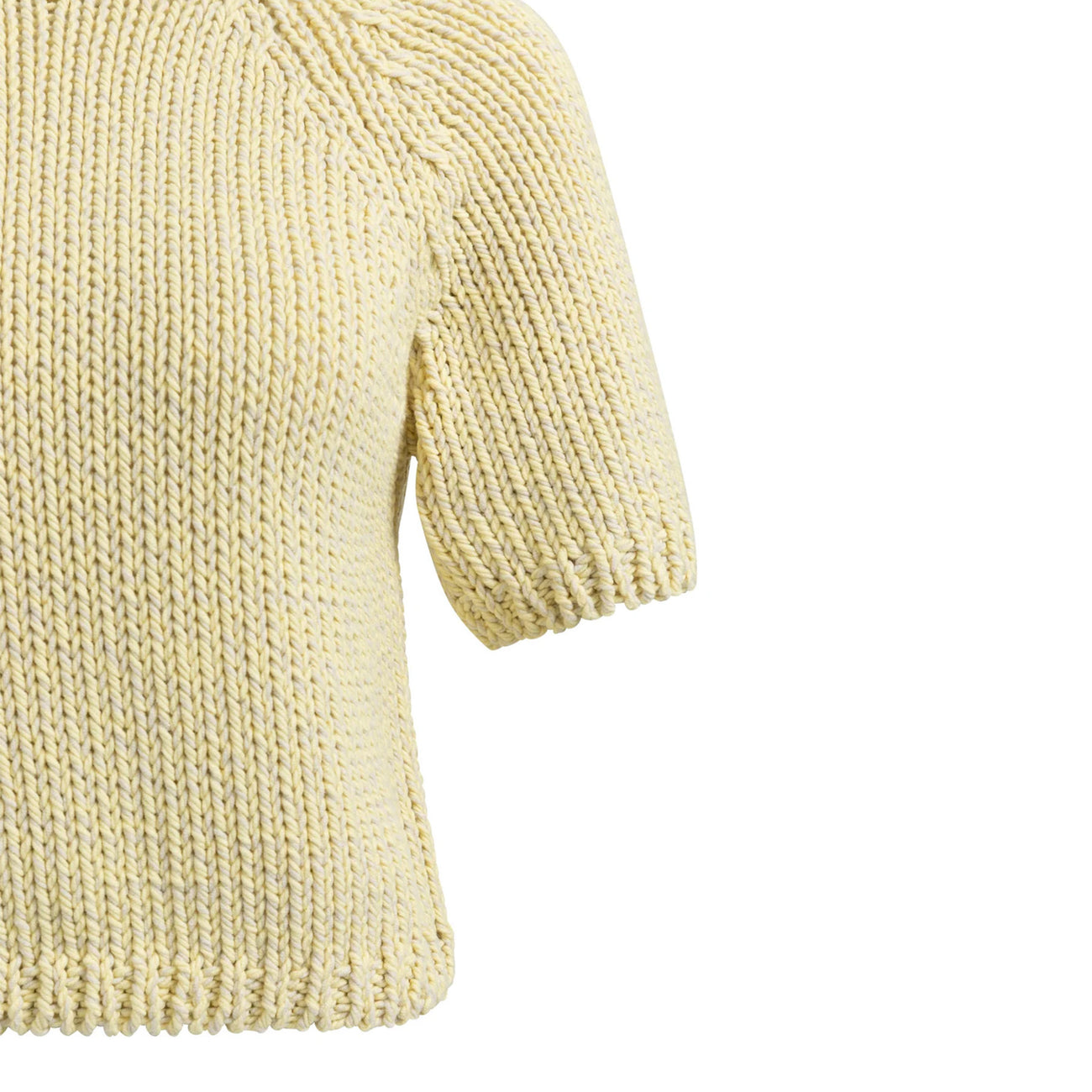 Cropped Chunky Knit Sweater - Reed Yellow