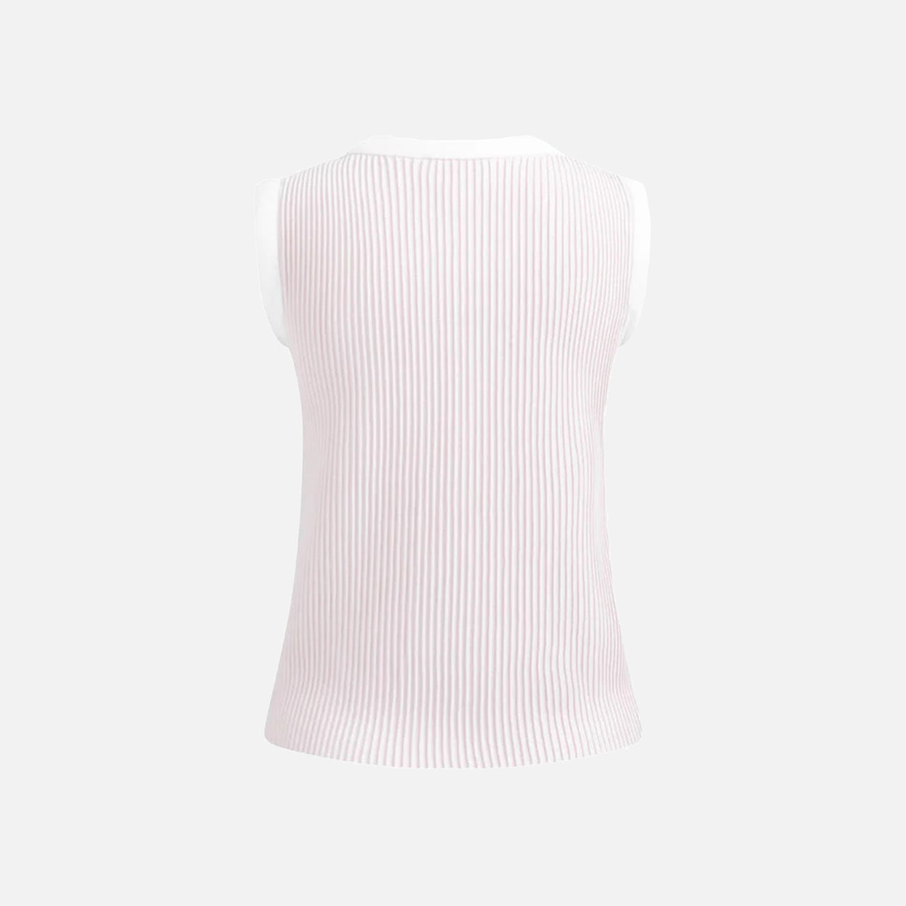 Sleeveless Ribbed Sweater with Crew Neckline