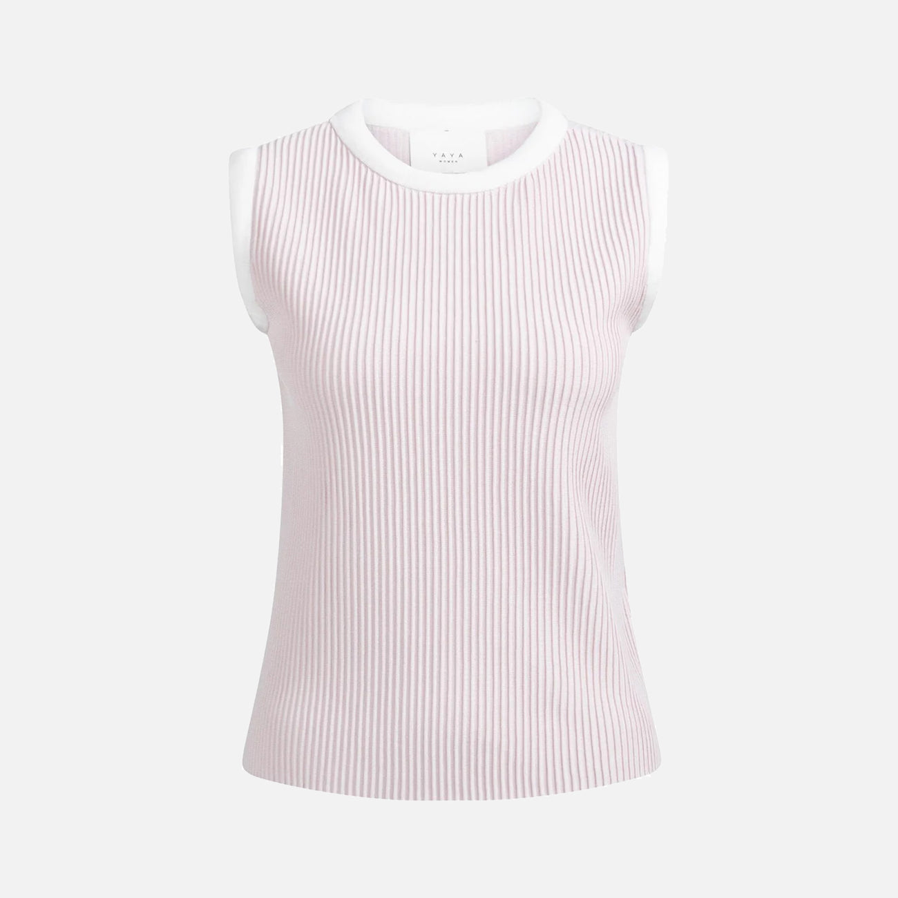 Sleeveless Ribbed Sweater with Crew Neckline