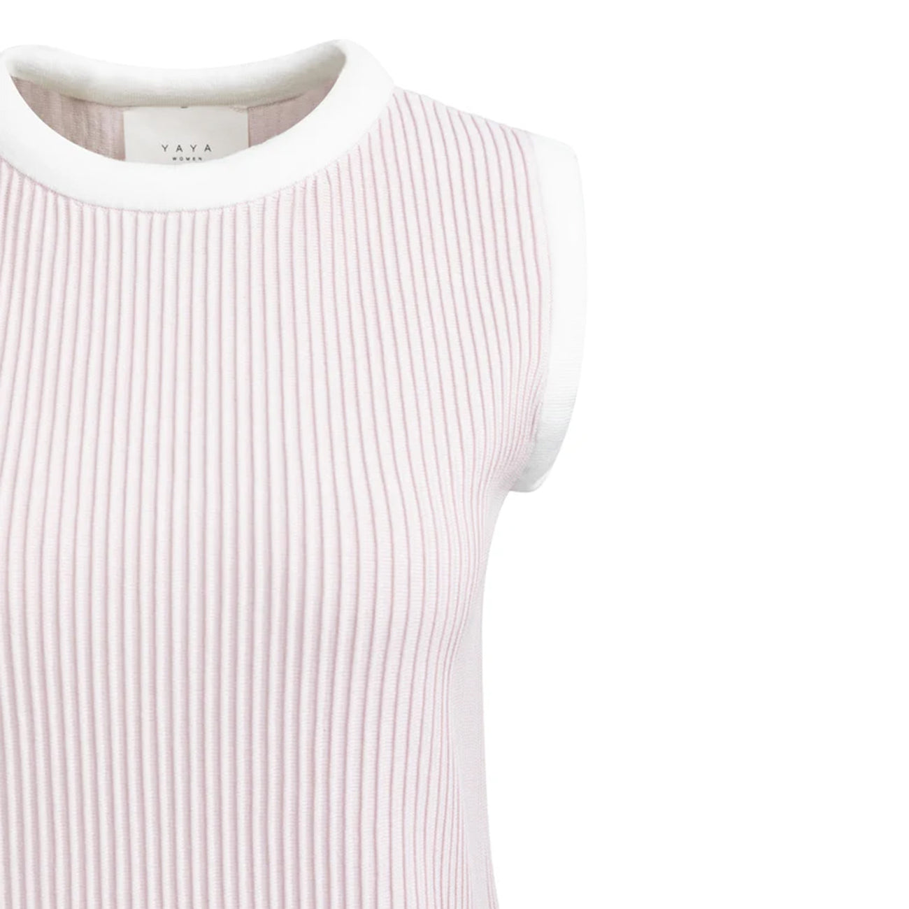 Sleeveless Ribbed Sweater with Crew Neckline