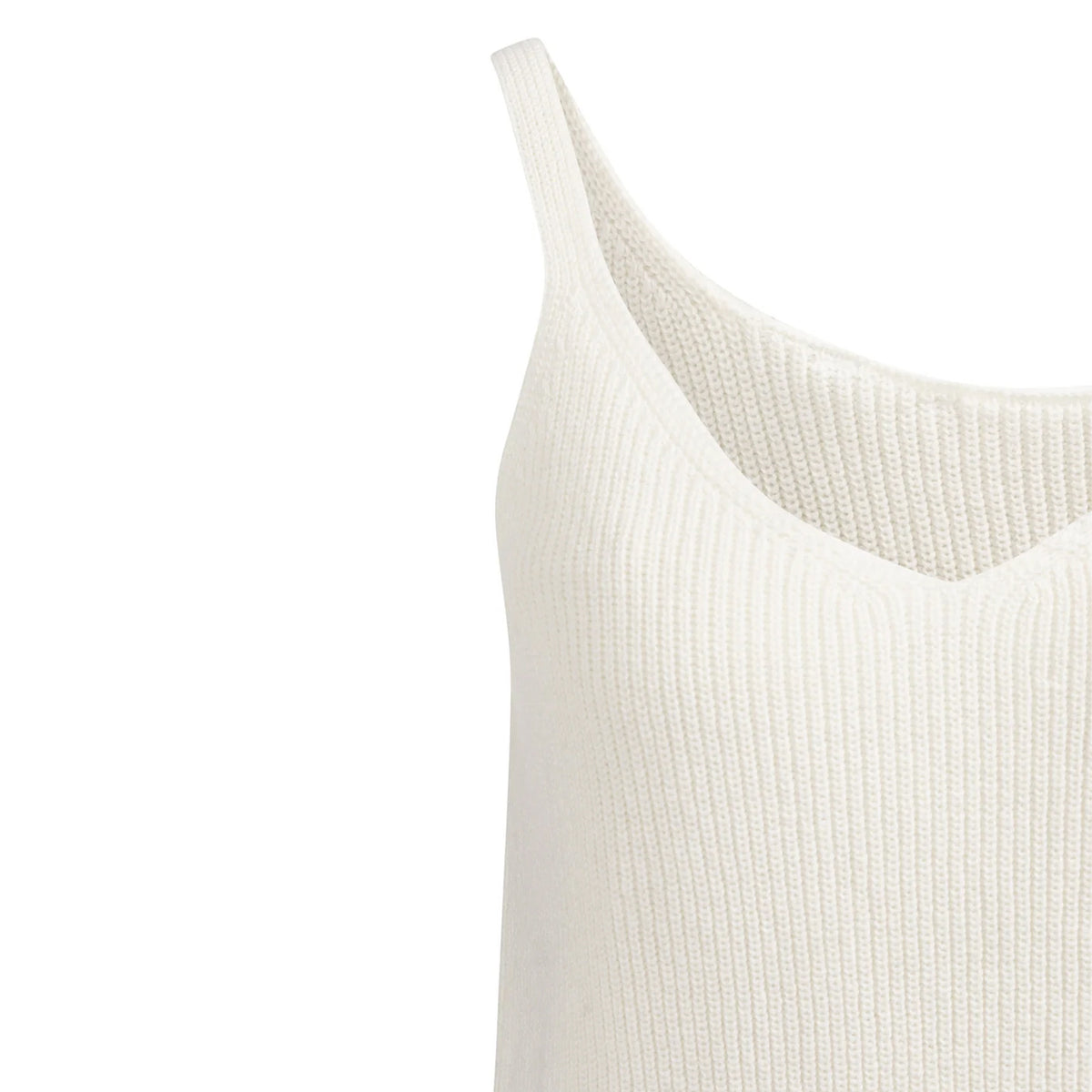 Knitted Tank Top with Rib Texture