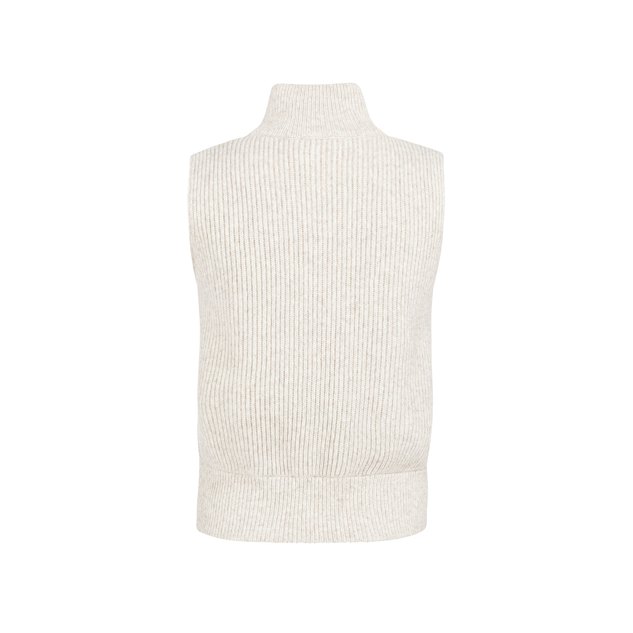 Knitted Sleeveless Cardigan With Zipper