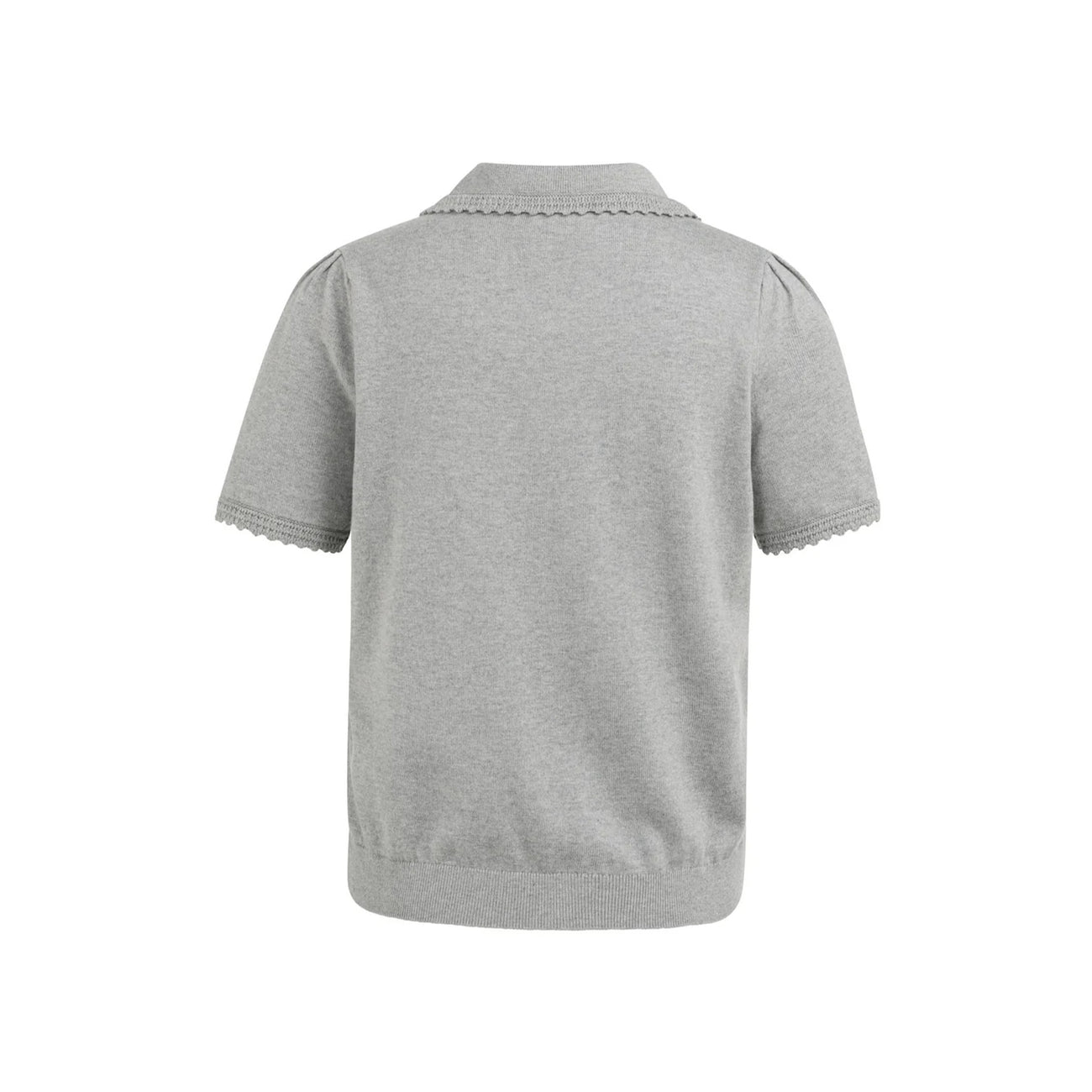 Knitted Cardigan with Short Sleeves -  Iron Grey Melange