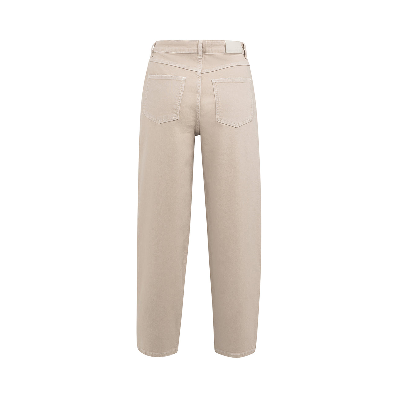 High-Waist Beige Jeans with Loose Fit