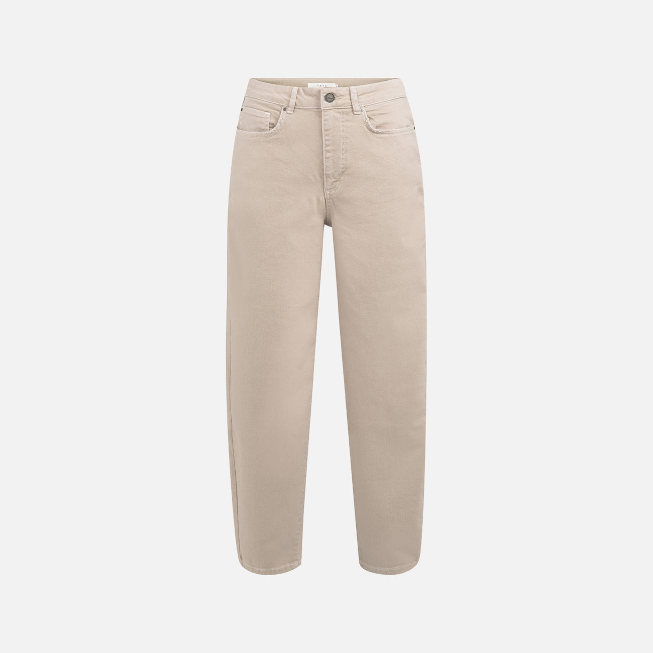 High-Waist Beige Jeans with Loose Fit