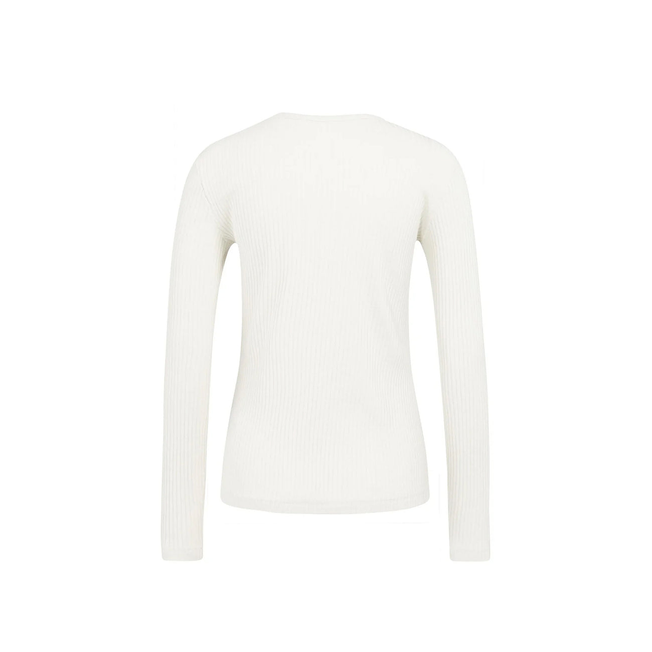 Ribbed Long Sleeve Shirt with Round Neckline