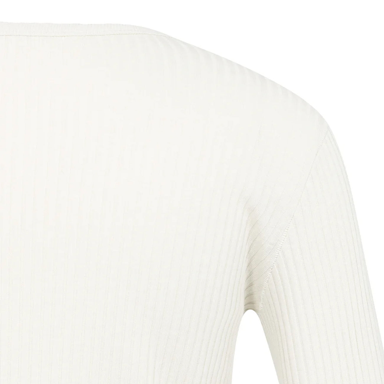 Ribbed Long Sleeve Shirt with Round Neckline