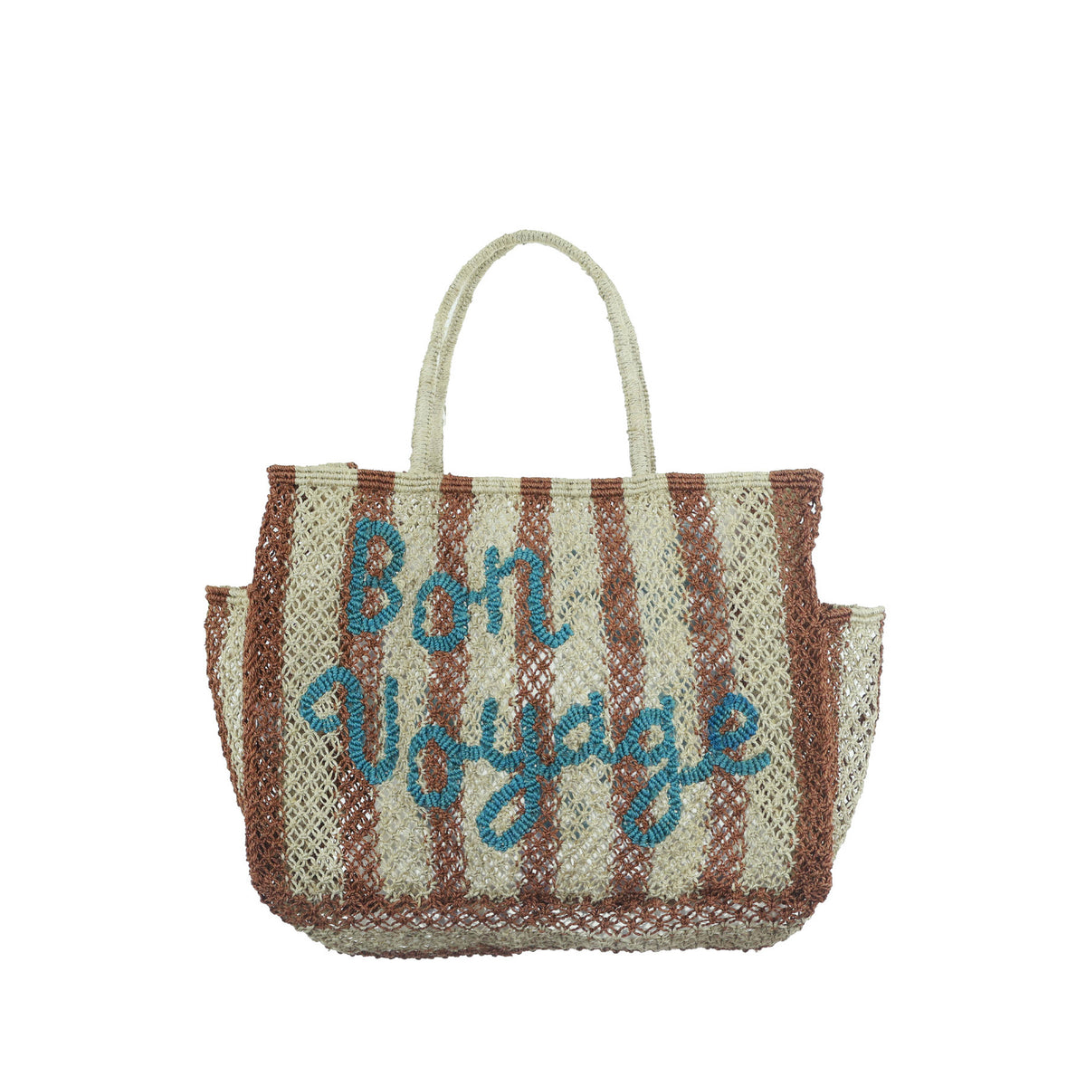 Barry Bon Voyage Jute Bag - Natural, Tan & Sky