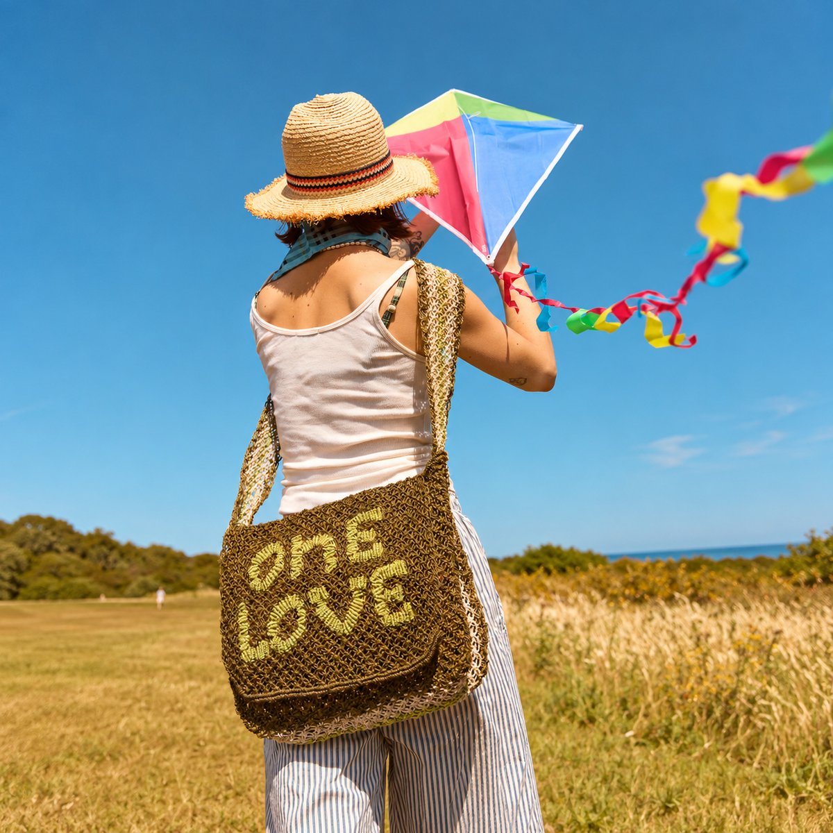 One Love Jute Bag - Spice & Natural