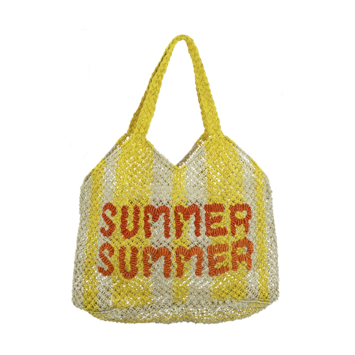 Summer Summer Drew Jute Bag - Yellow, Natural, Tango & Orange