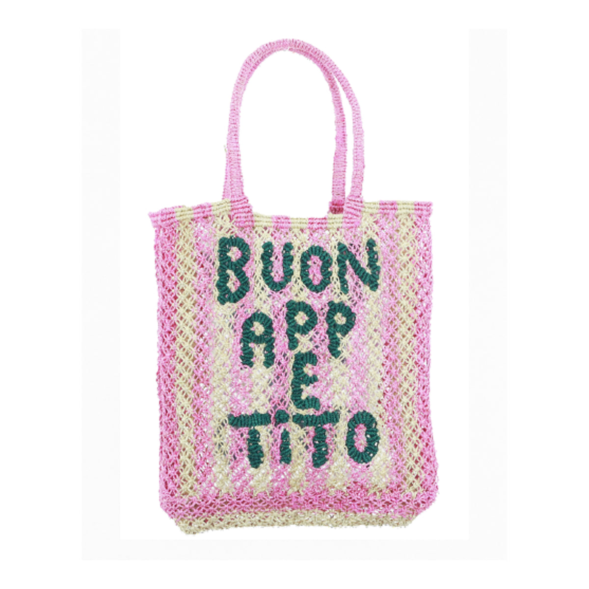Buon Appetito Jute Bag - Scarlett, Natural & Green