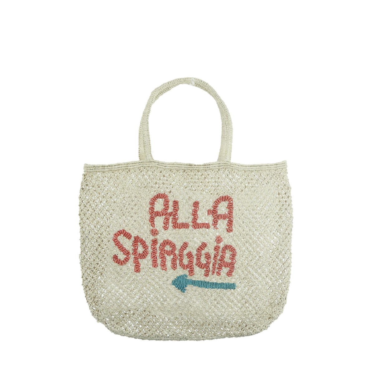 Alla Spiaggia Jute Bag - Natural, Peach & Sky