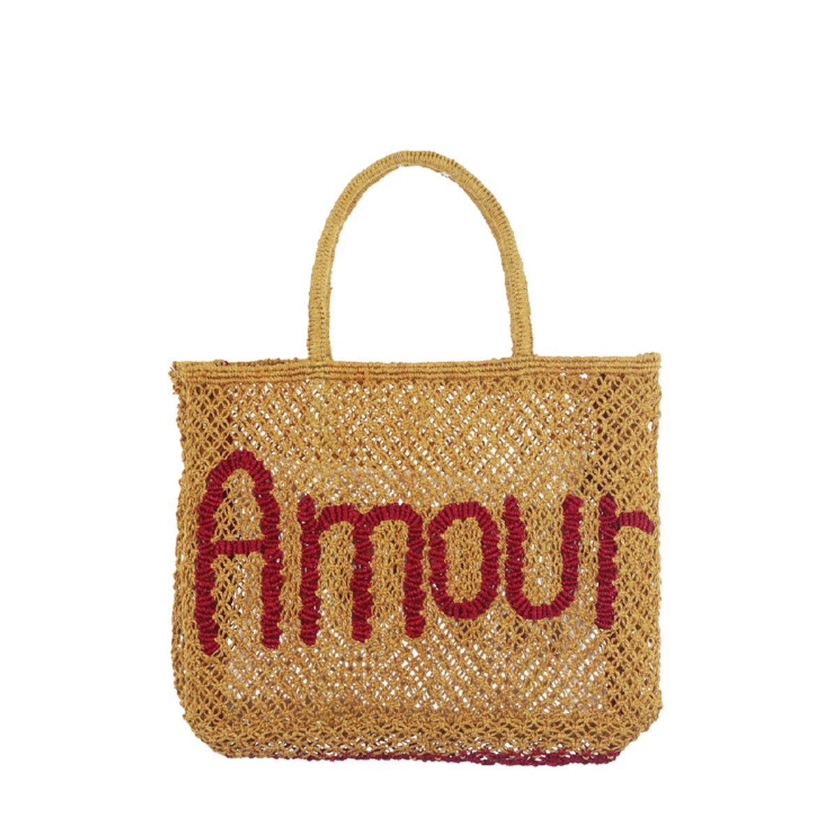 Small Amour Jute Bag - Honey & Raspberry