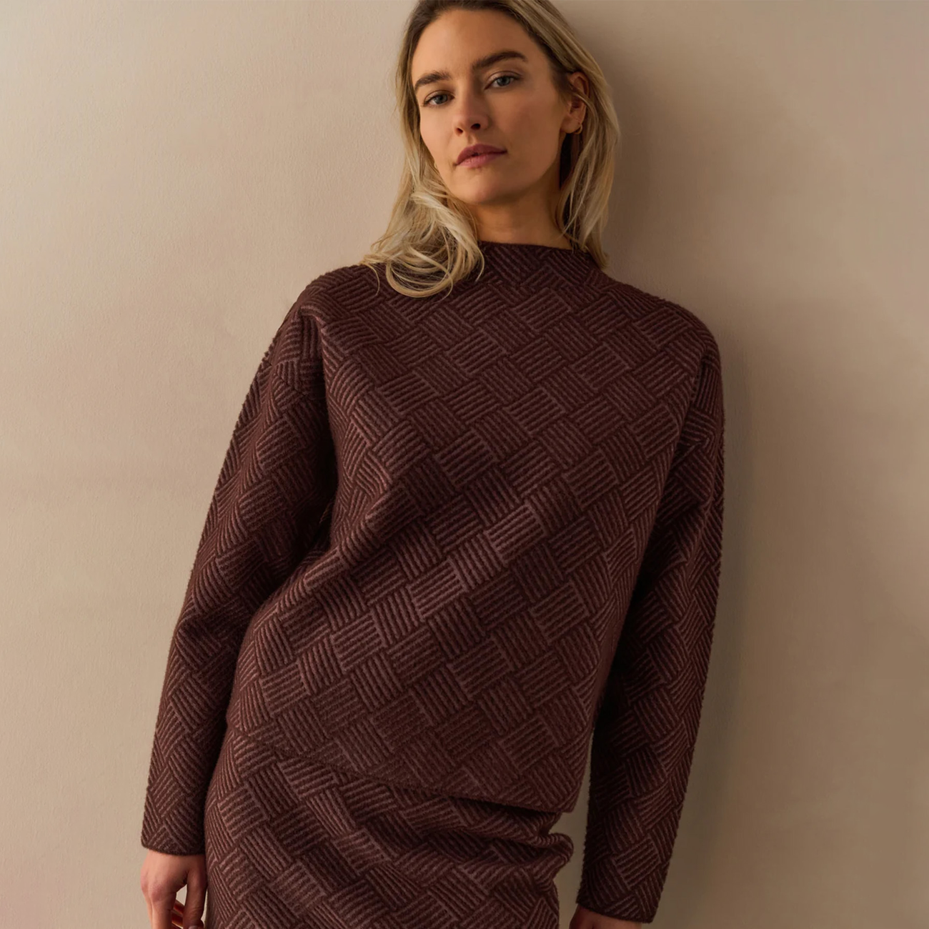 Jacquard Sweater - Fudge Purple