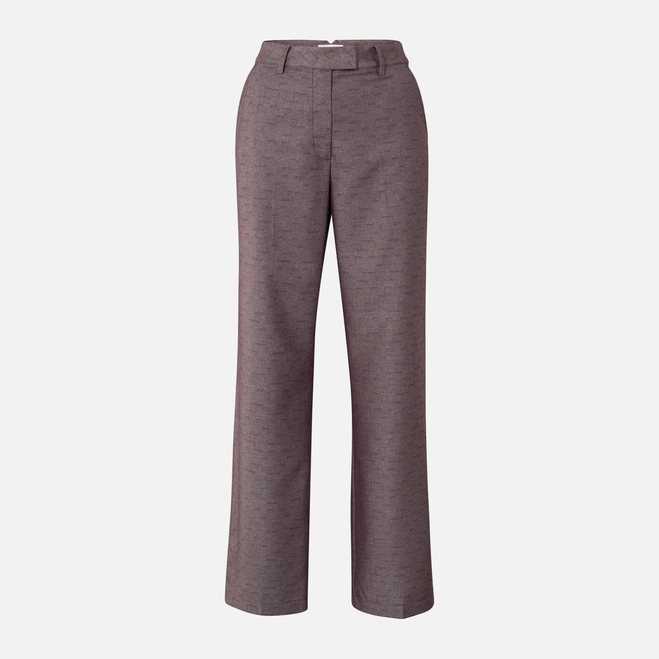 Shiny Woven Wide-Leg Trousers with Fold