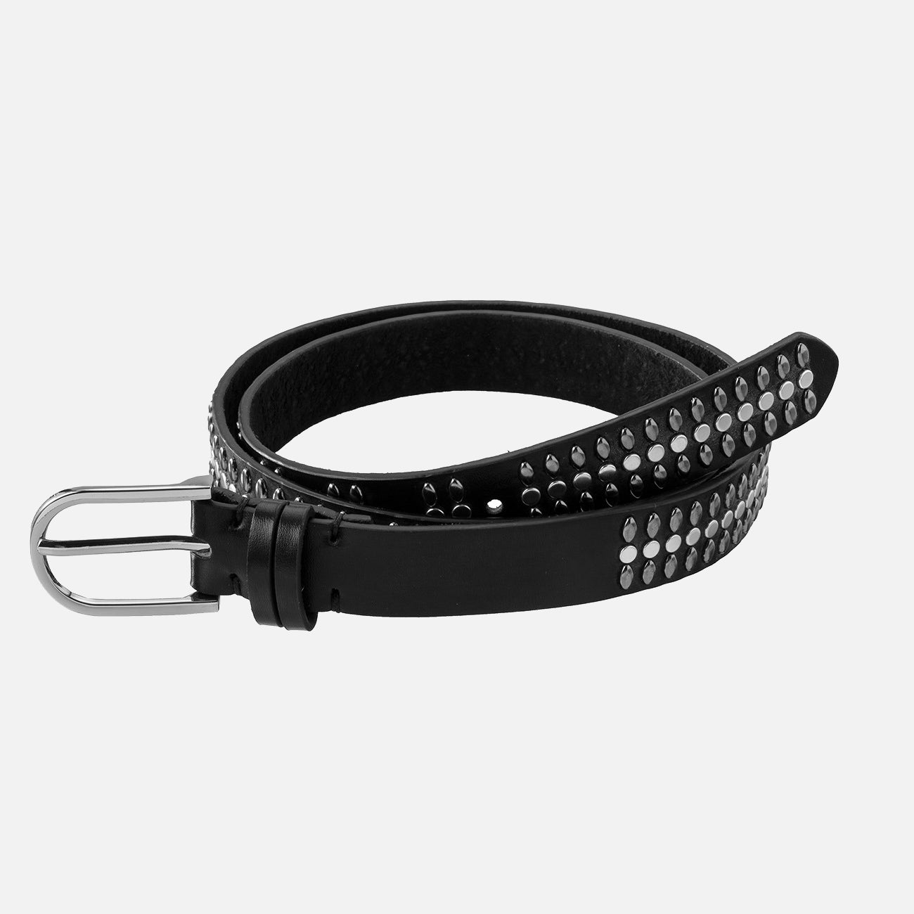 Black Belt with Studs and Silver Buckle