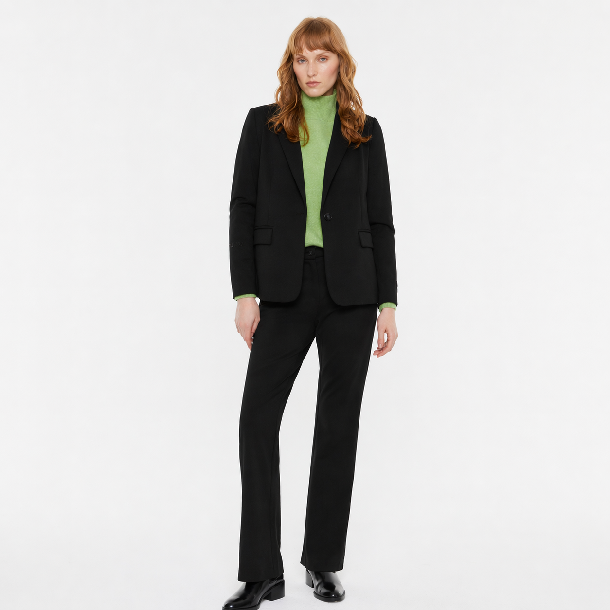 High Rise Flared Trousers - Black