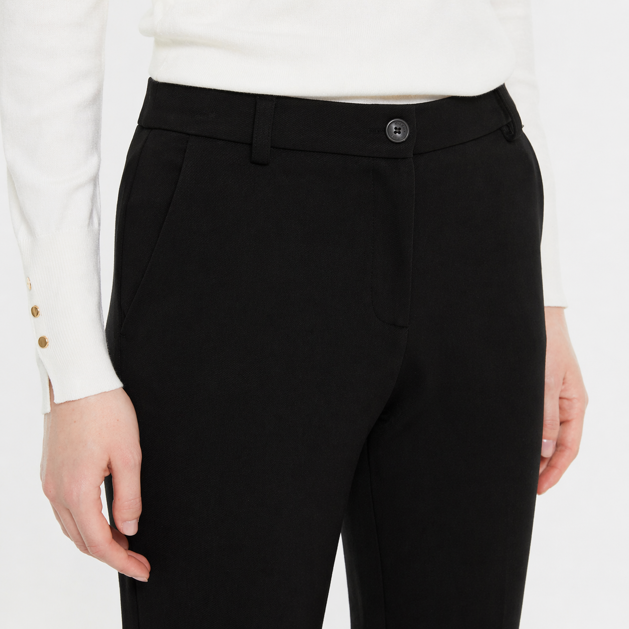 High Rise Flared Trousers - Black