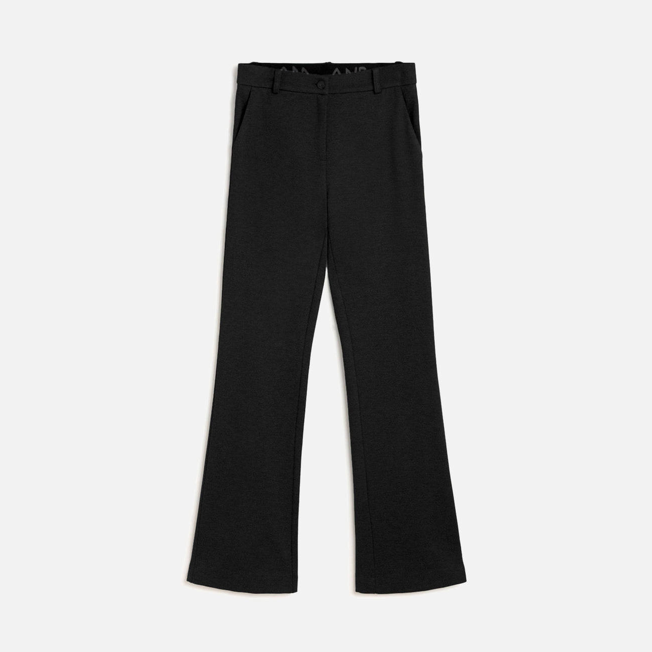 High Rise Flared Trousers - Black